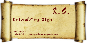 Krizsány Olga névjegykártya