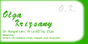 olga krizsany business card